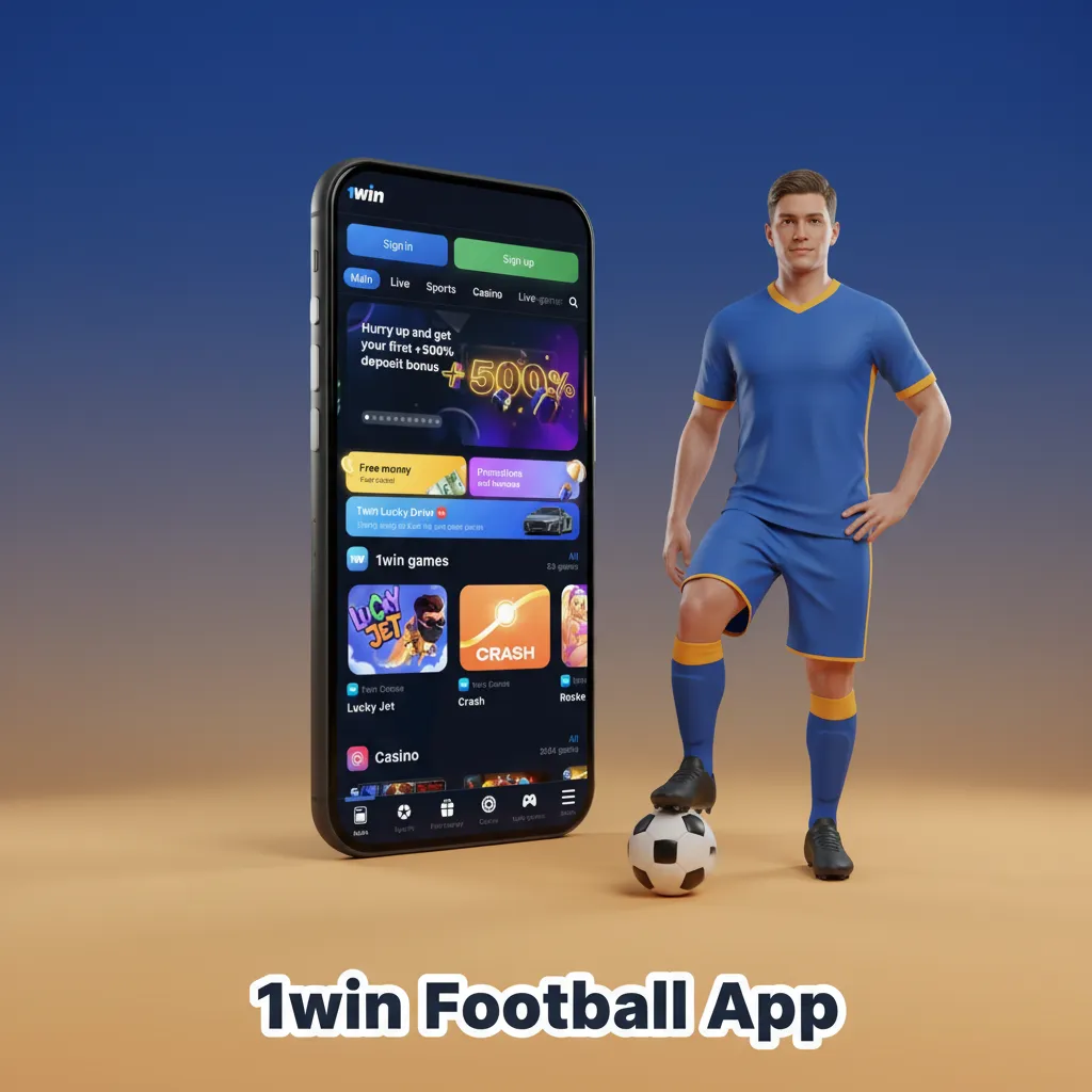 1win football betting app on Android and iOS, showing live odds, Cash Out, and quick payments on a smartphone screen