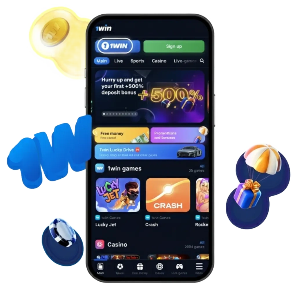 1win app download for Android APK and iOS; betting & casino, 500% welcome bonus; supports UPI, PayTM, GPay, crypto.