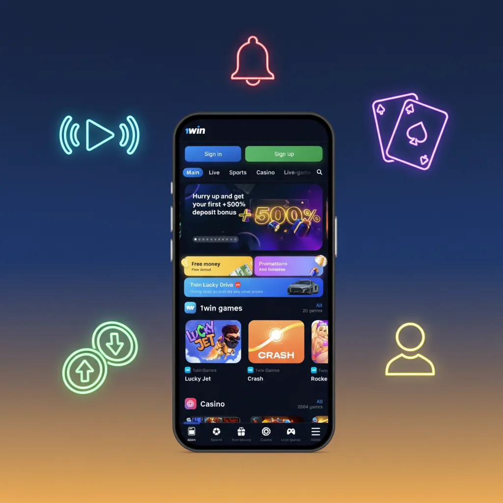 1win app features: fast bets, 500% bonus up to $2000, in-play & casino, live scores, Face ID, multicurrency, 24/7 support