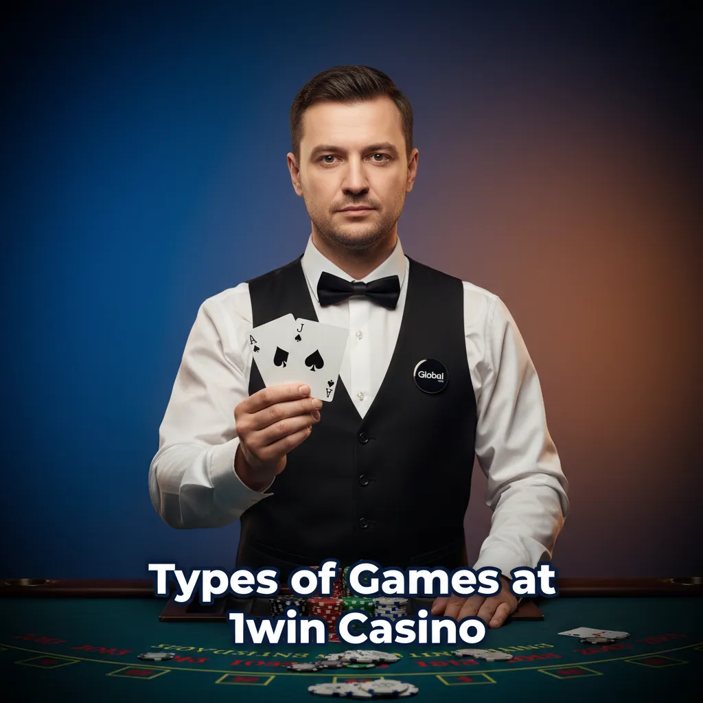 1win Casino game types: slots, crash games, roulette, blackjack, baccarat, and video poker.