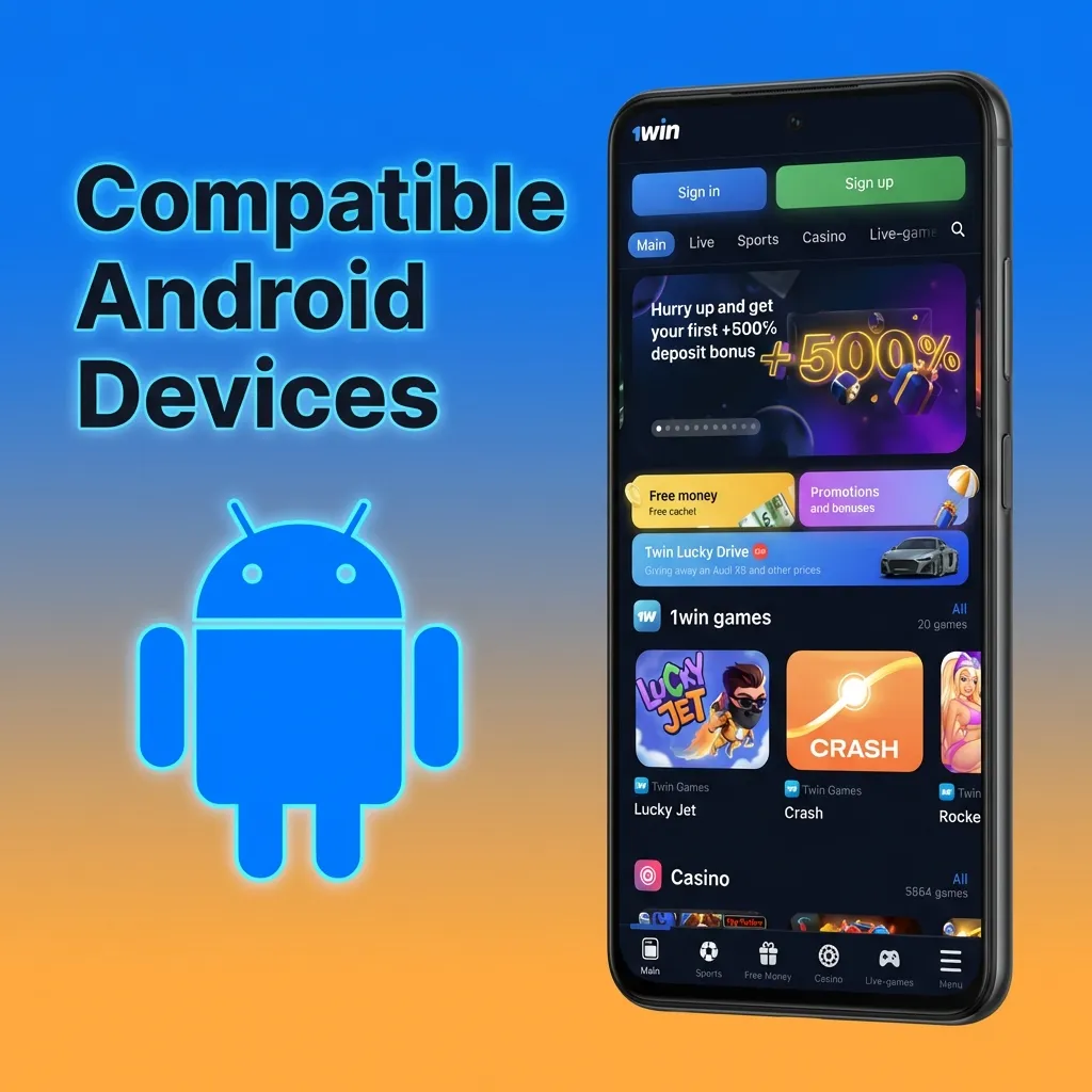 Grid display of popular Android smartphone models compatible with the app, including Samsung, Xiaomi, and Realme devices