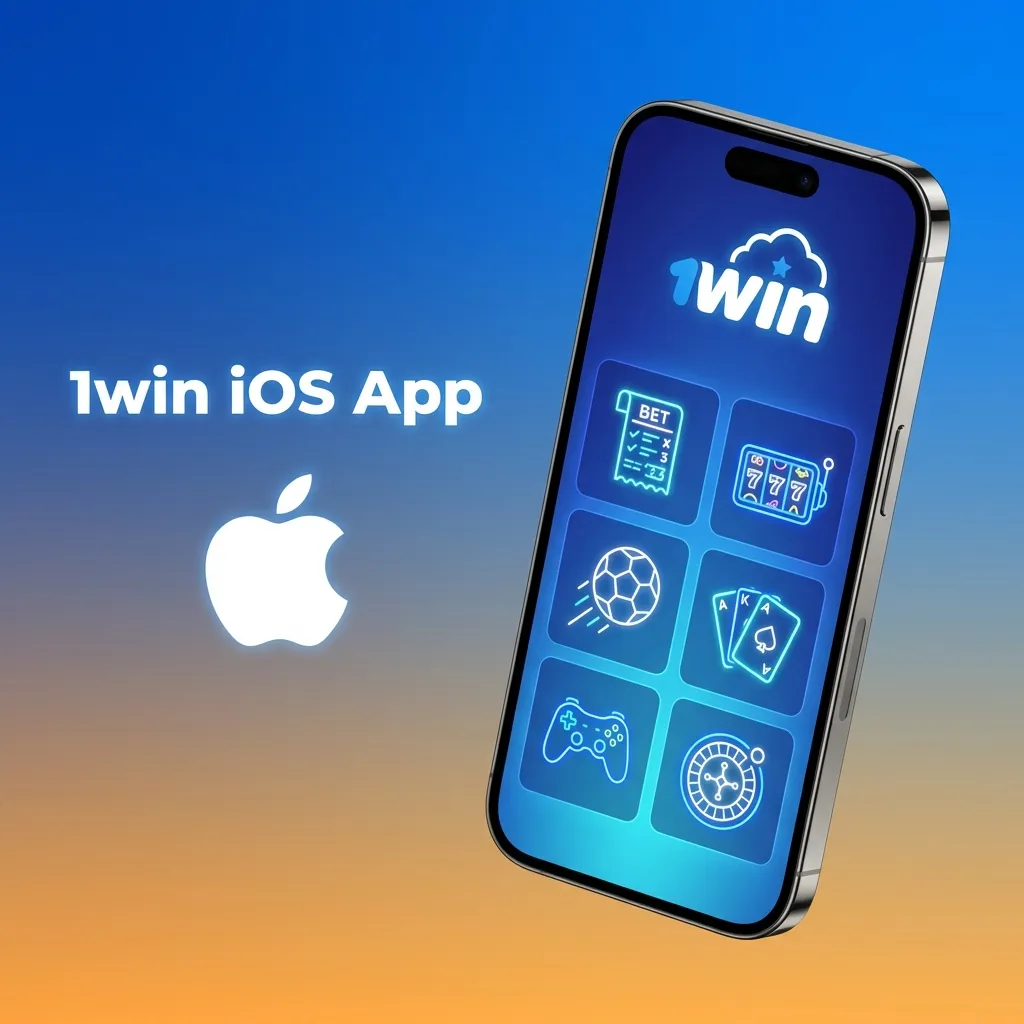 1win iOS app interface showing betting and casino features on iPhone, free download for iOS 11.0+