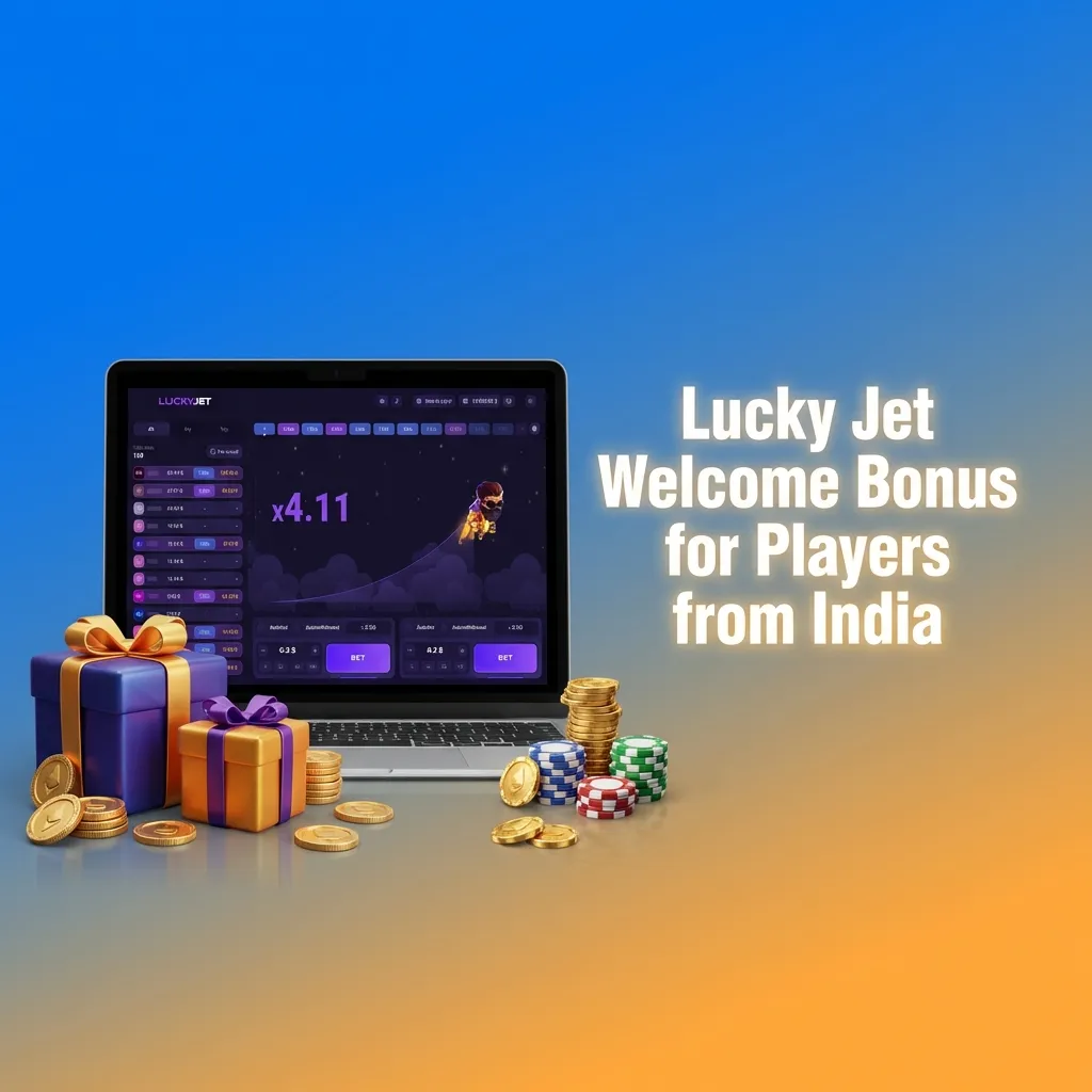 Lucky Jet casino welcome bonus offer for Indian players showing 500% match up to ₹180,000 with deposit and wagering details