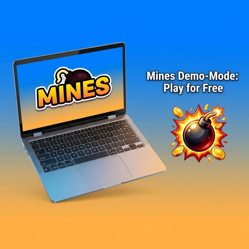 Player testing Mines game strategy in free demo mode with virtual credits on digital grid interface