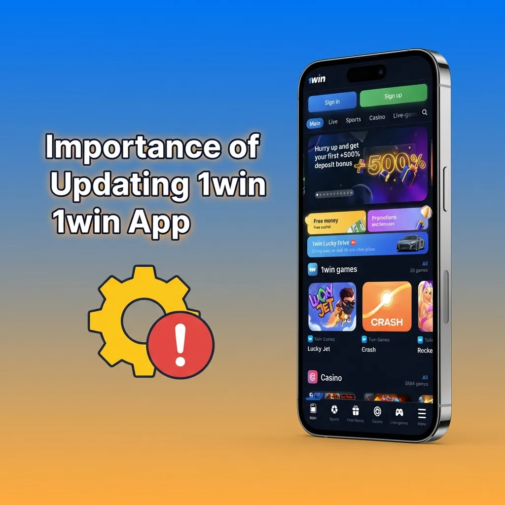 Updated 1win app on smartphone showing improved speed, security features, and real-time notifications for betting