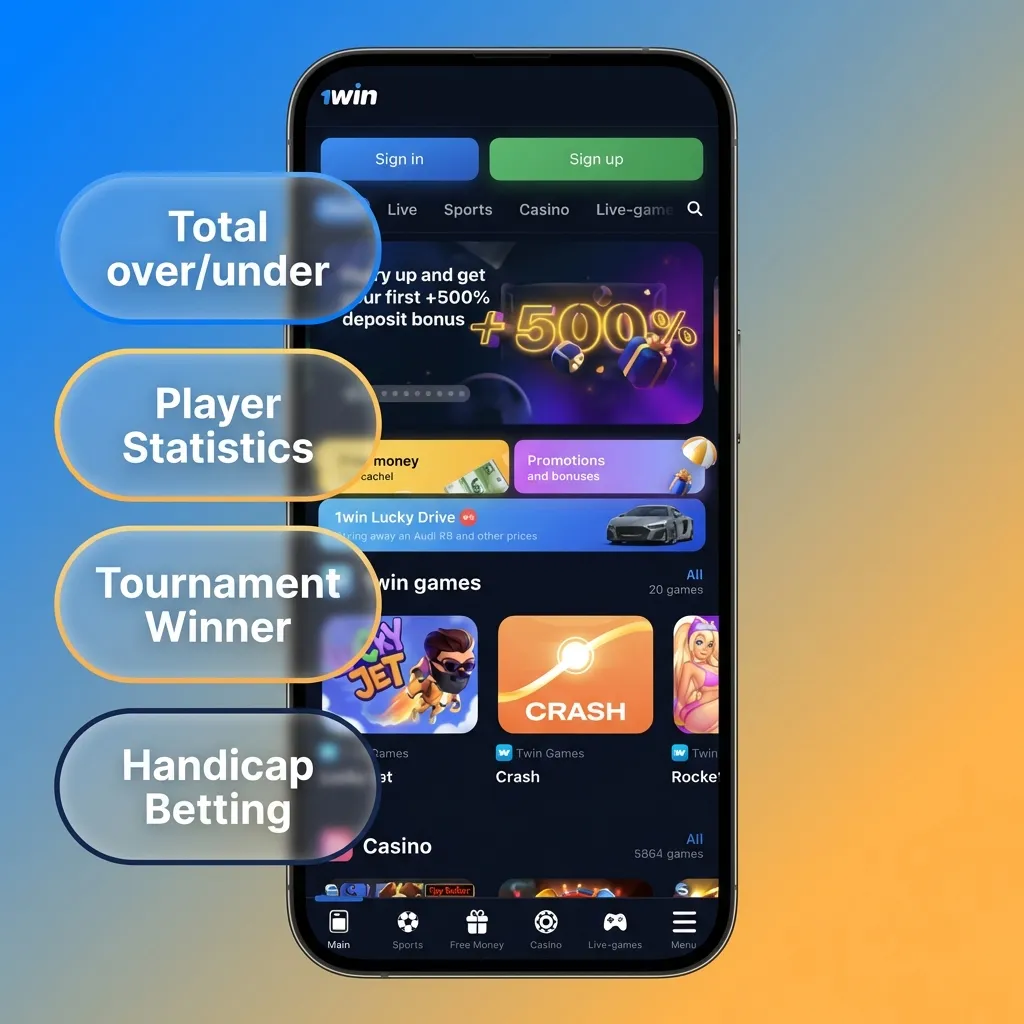 Different betting slip types displayed on 1win platform including single, accumulator, system, chain, and handicap bets