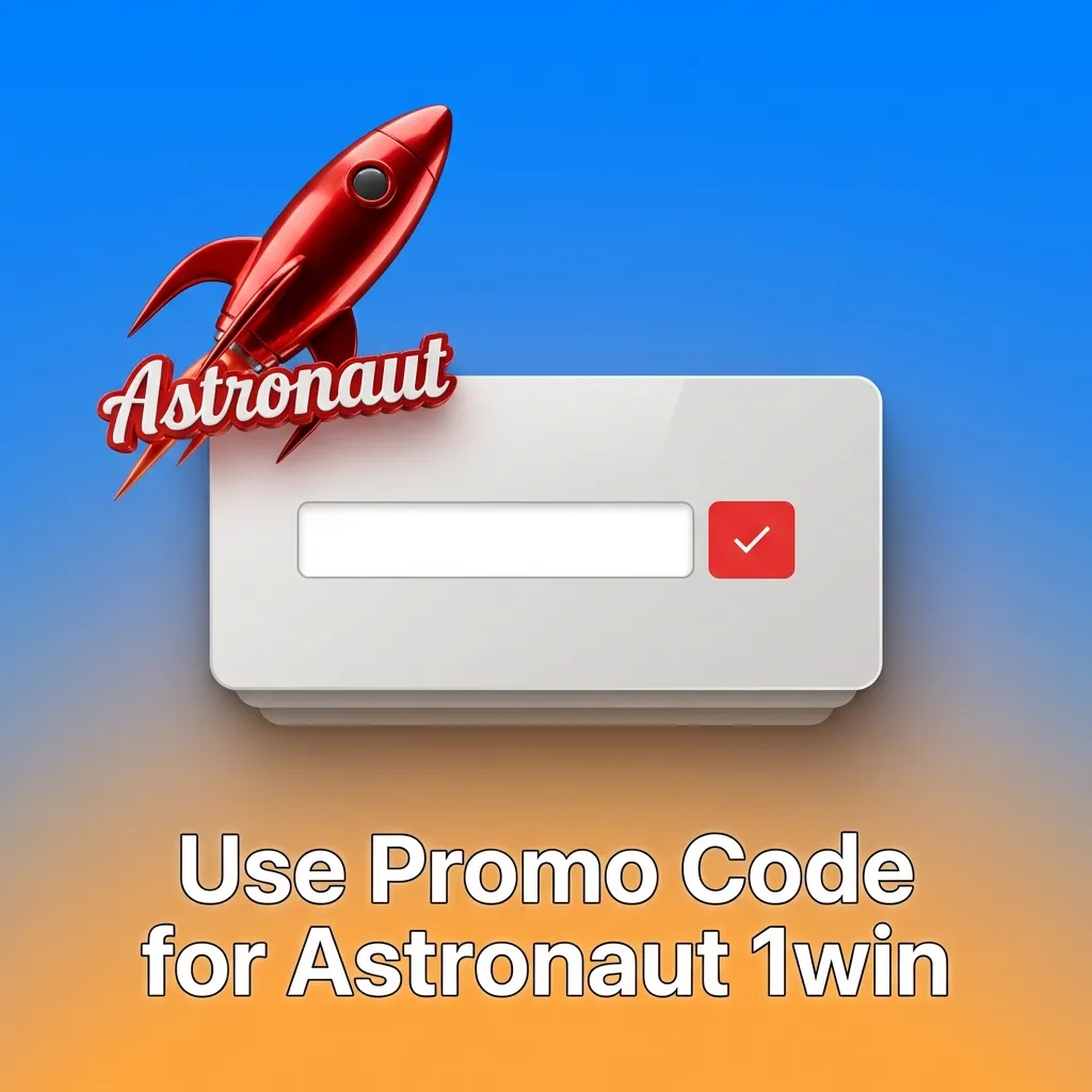 1win astronaut game promo code BETMAX displayed for registration bonus and special promotions access