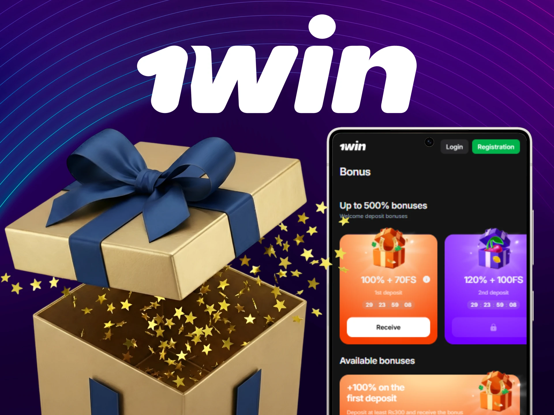 Claim exclusive bonuses for mobile players using the 1win Android App.