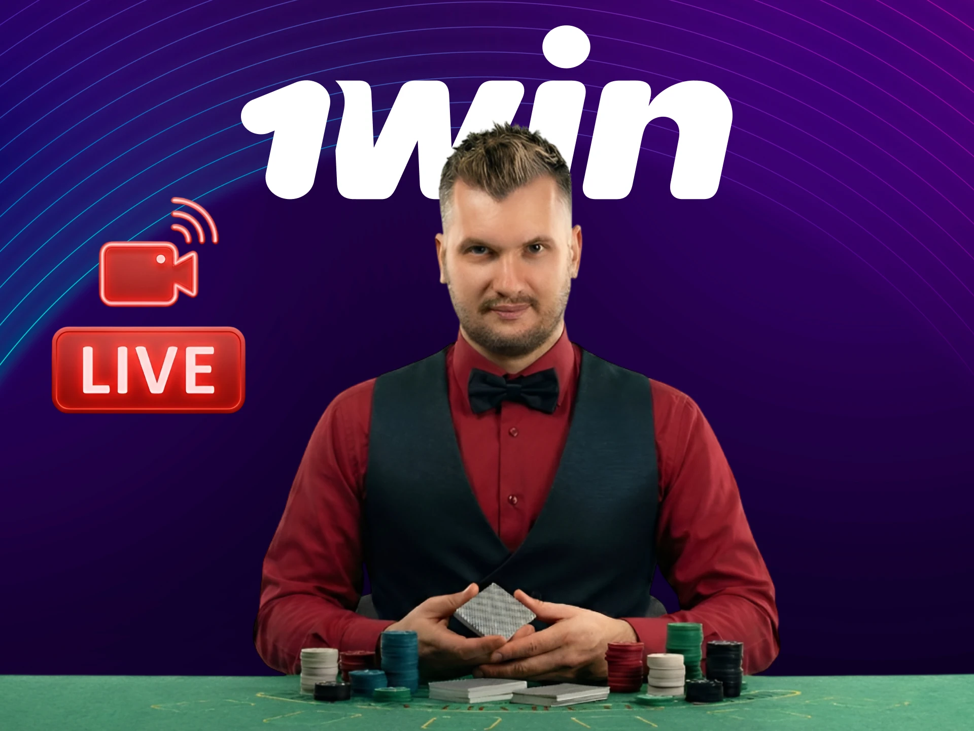 Play with real dealers in the immersive 1win Live Casino lobby.