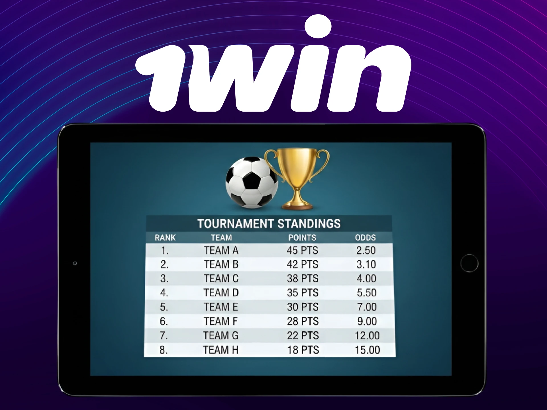 Bet on major football tournaments and leagues at 1win Global today.