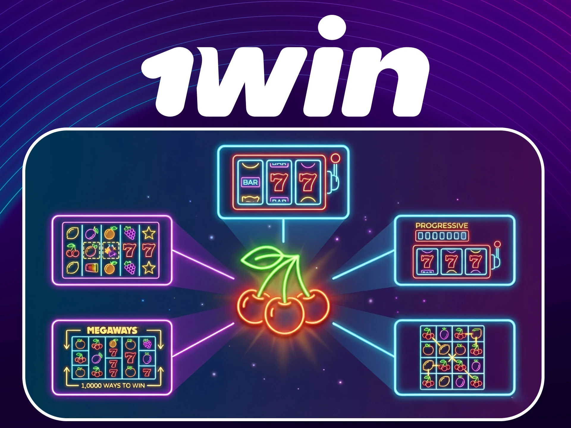 Explore various types of Slots machines available on official 1win.