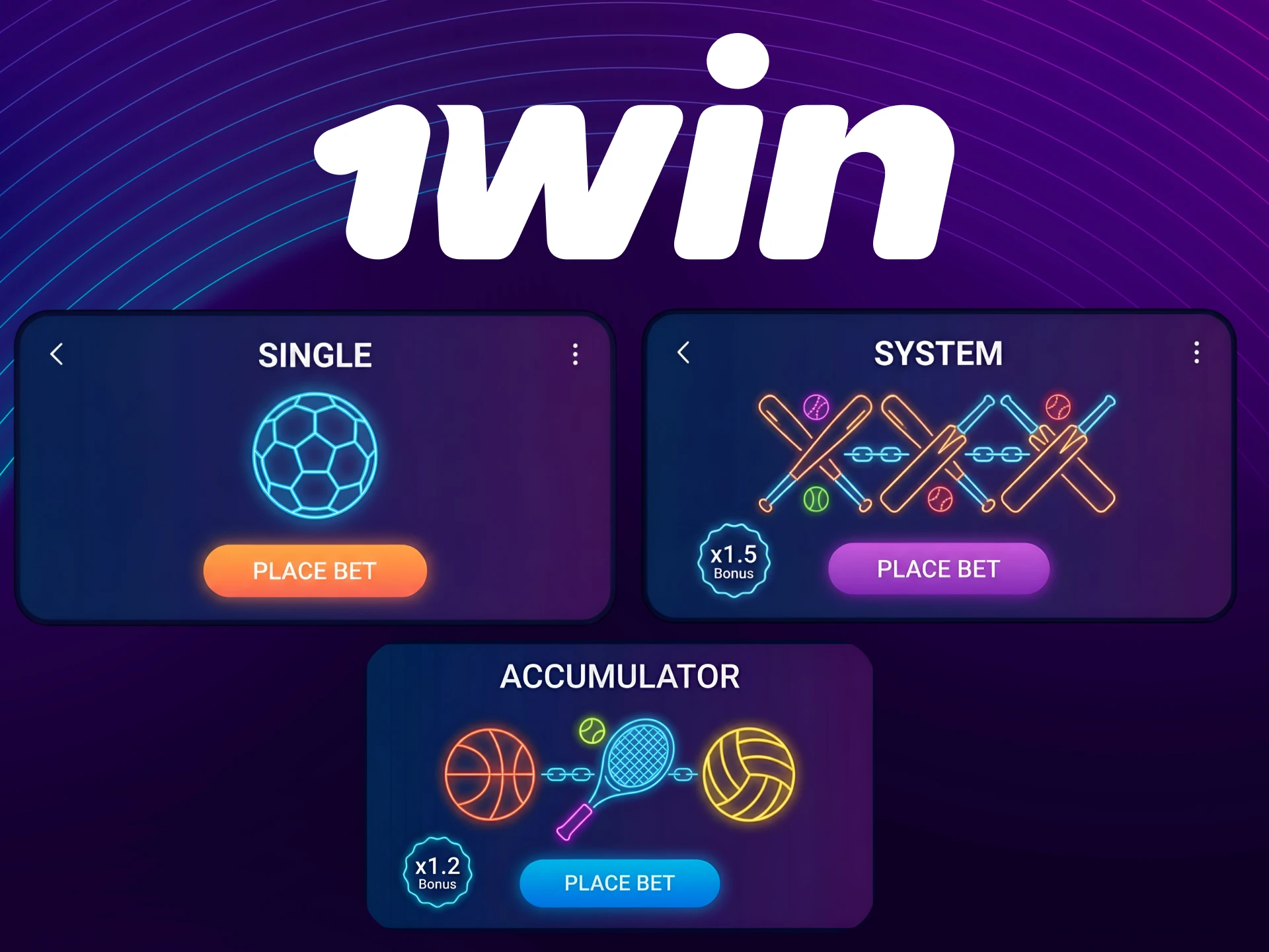 Choose various types of bets on the 1win website for success.