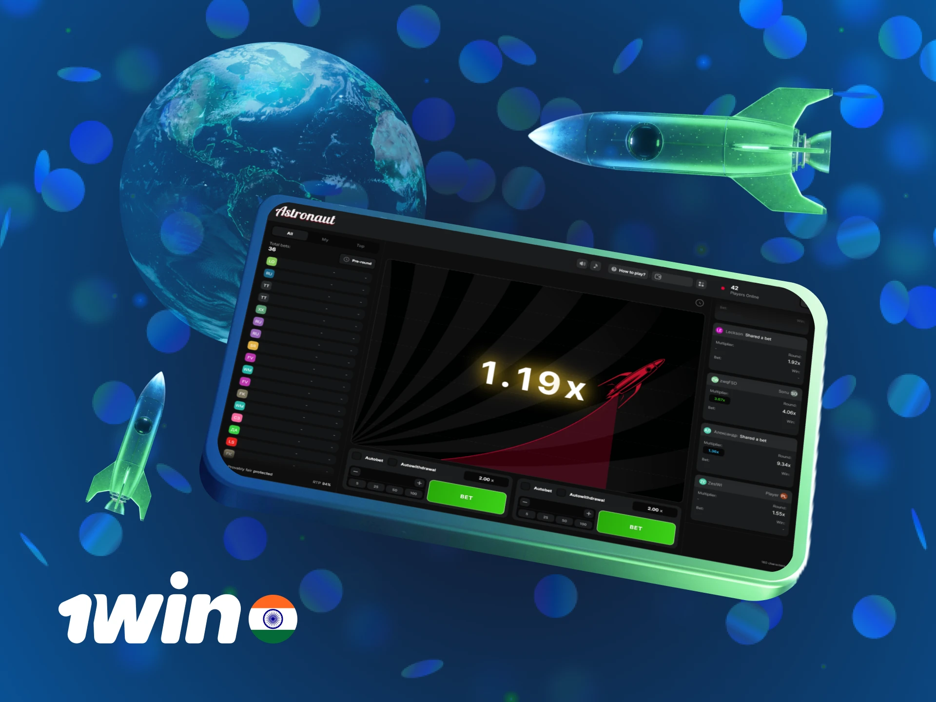 Try the Astronaut game in demo mode for free at 1win.