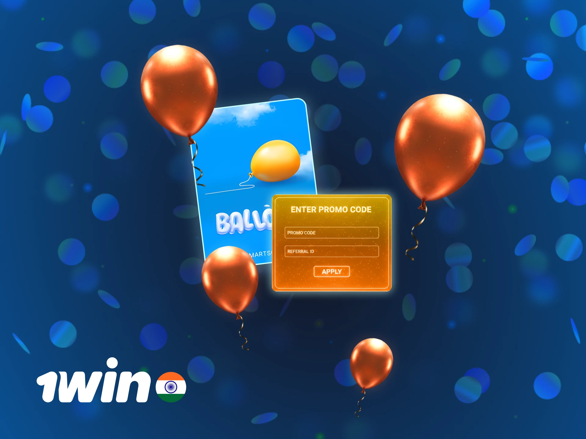 Activate the 1win Balloon promo code to increase your winnings.