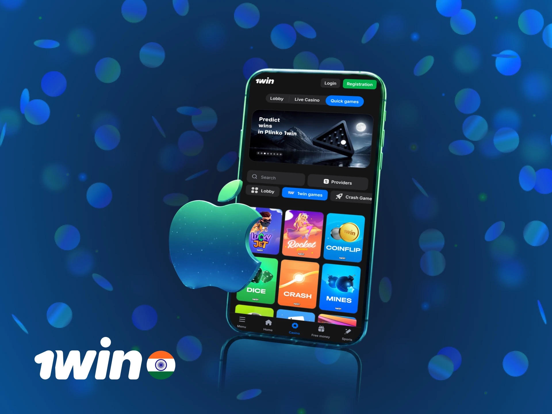 Install the iOS version for 1win India and enjoy mobile gaming.