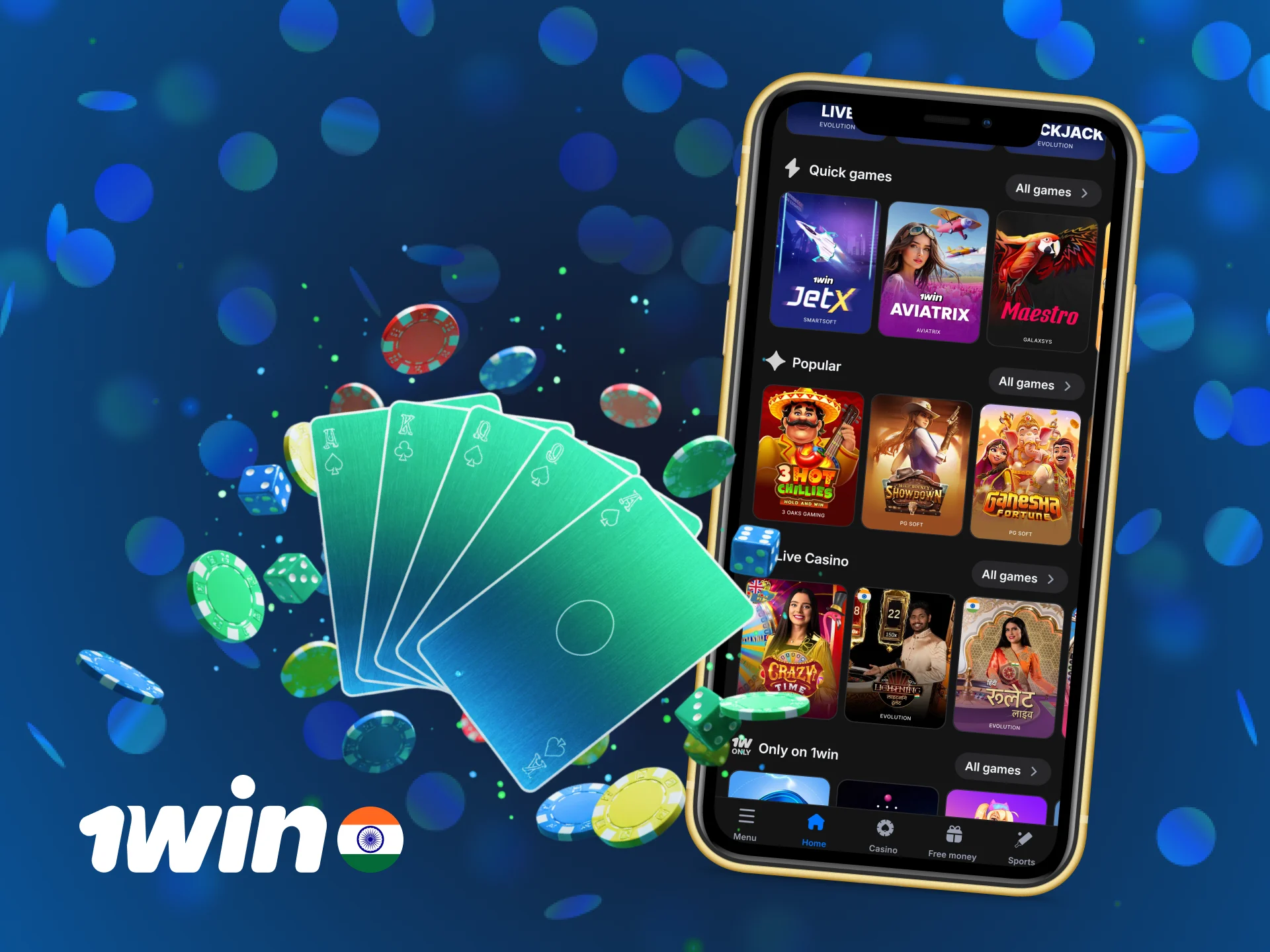 Play exciting 1win App casino games and enjoy the atmosphere.