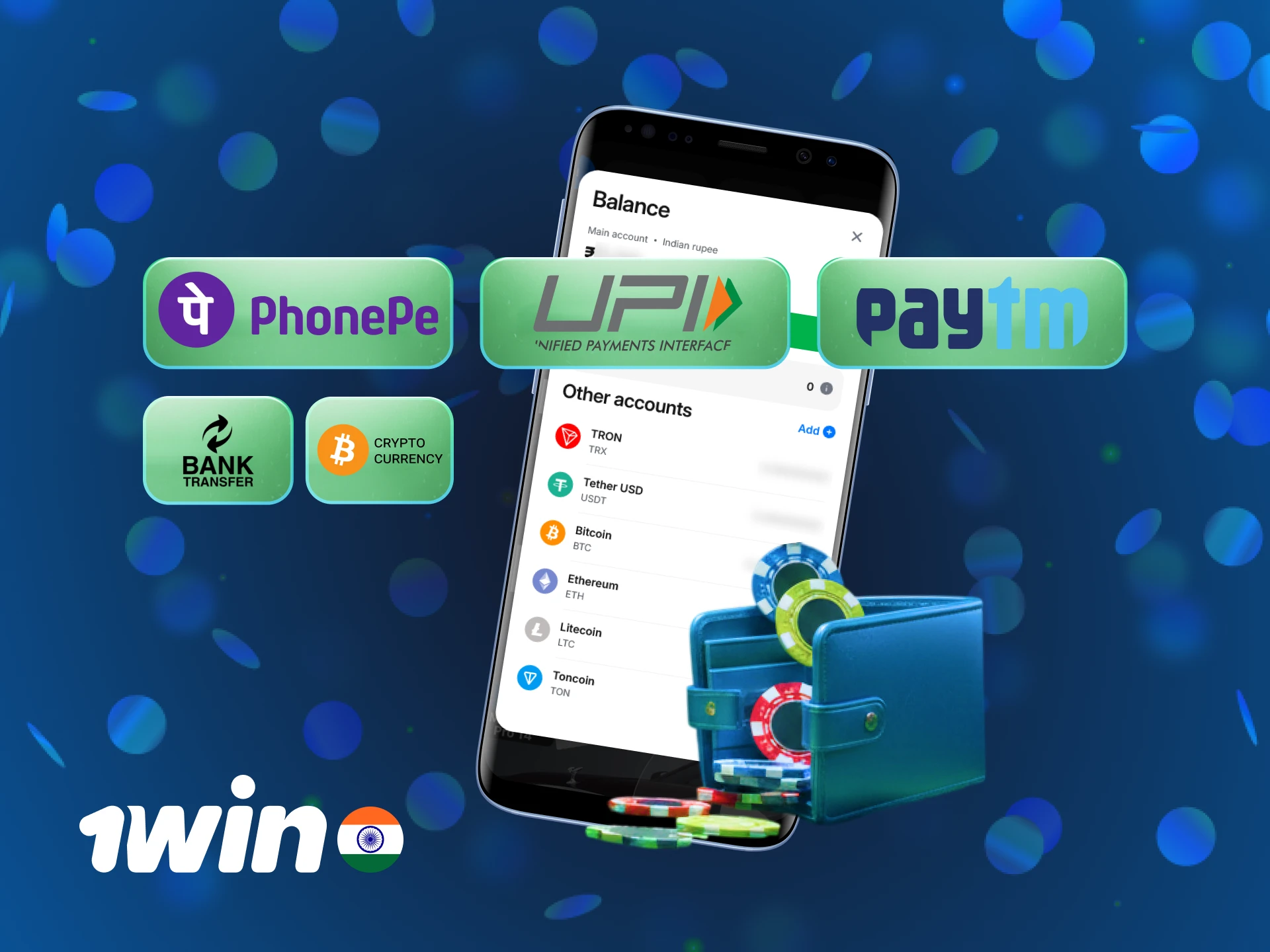 Manage your 1win funds using secure Indian payment methods.