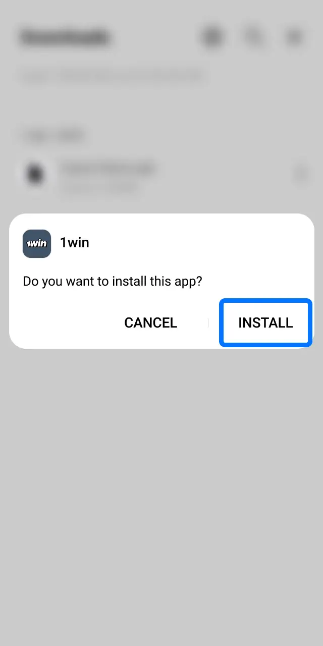 Tap the downloaded 1win APK file and wait for the app icon to appear on your home screen.
