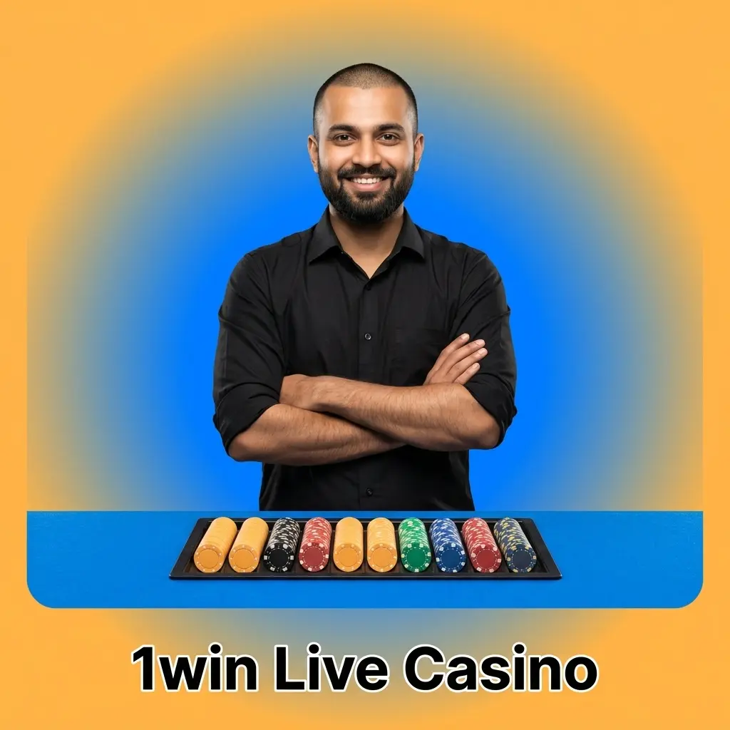 1win live casino HD video stream with real dealers hosting blackjack, roulette, baccarat, Andar Bahar, and Teen Patti tables