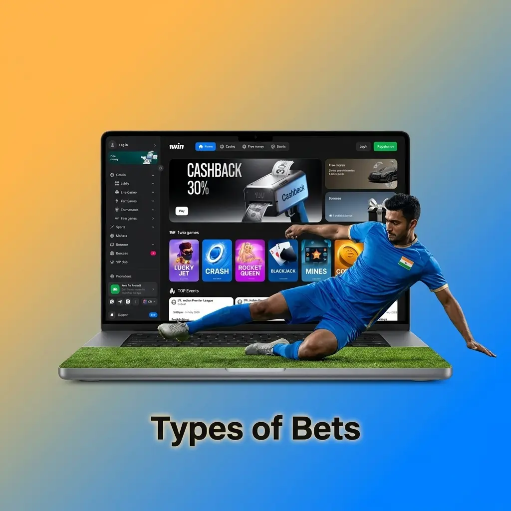 1win bet types explained: single, accumulator parlay, and system bets for sports and esports markets